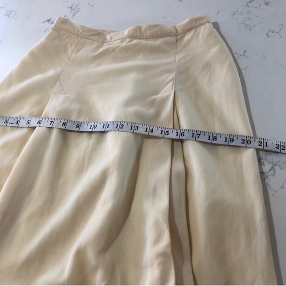 Paul Stanley 100% pure wool midi yellow skirt S:12 - Picture 7 of 16